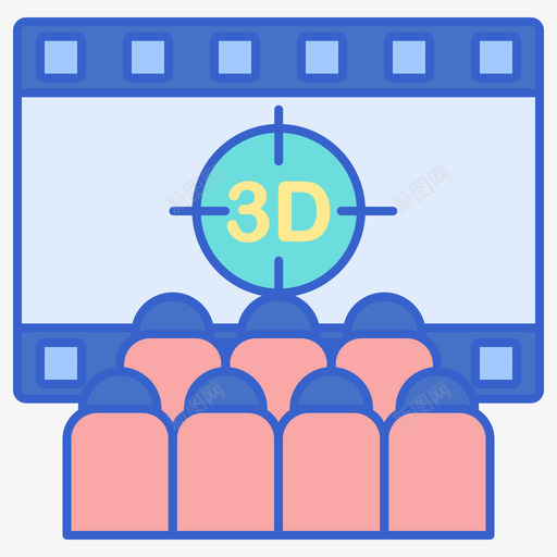 3d电影电影院1线性颜色图标svg_新图网 https://ixintu.com 3d 电影 电影院 线性 颜色