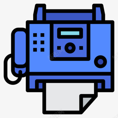 传真机办公室181线性彩色图标图标