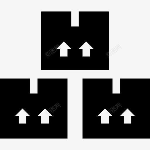 纸箱包装运输图标svg_新图网 https://ixintu.com 包装 堆叠 小黑 纸箱 运输