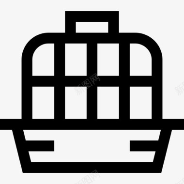 宠物笼猫3线性图标图标