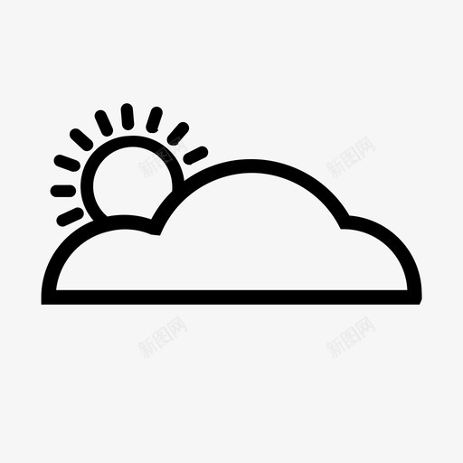 太阳和云白天炎热的一天图标svg_新图网 https://ixintu.com 一天 太阳 炎热 白天
