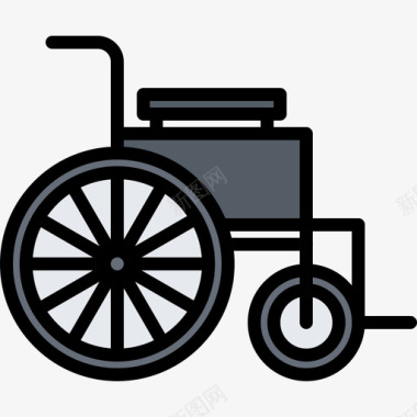 轮椅医学43彩色图标图标