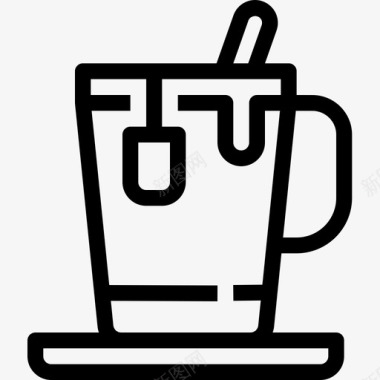 咖啡商业要素线性图标图标