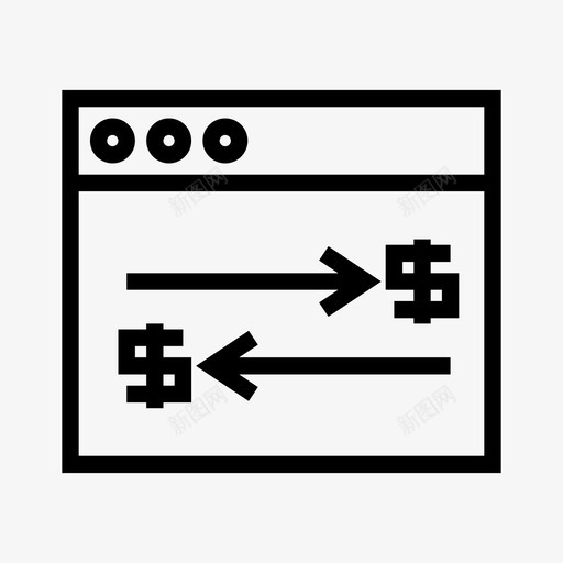 交换互联网转账图标svg_新图网 https://ixintu.com 业务 互联网 交换 窗口 网页 转账