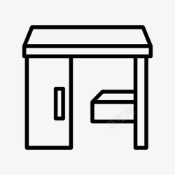 办公室餐桌办公桌家具办公室图标高清图片