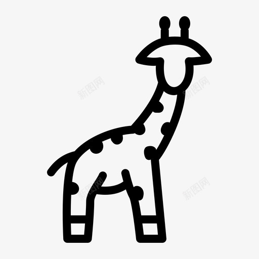 长颈鹿动物斑点图标svg_新图网 https://ixintu.com 动物 动物园 动物拉稀 斑点 长颈鹿 高