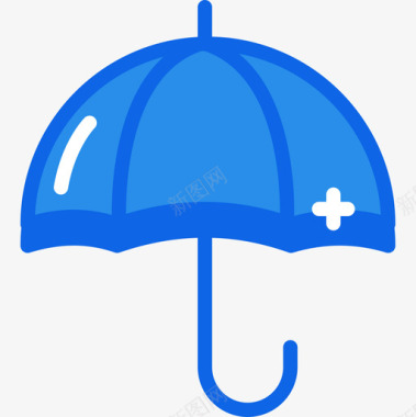 雨伞第9季蓝色图标图标