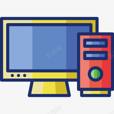 电脑家用电器1线颜色图标图标