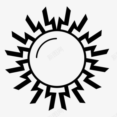 太阳抽象艺术光图标图标