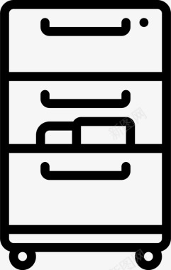 文件柜办公家具3线性图标图标