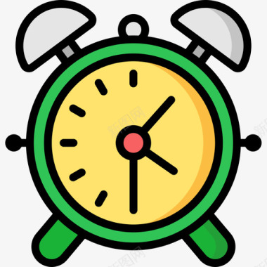 闹钟24小时睡眠时间线性颜色图标图标