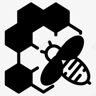 蜂疗蜜蜂蜂巢图标图标