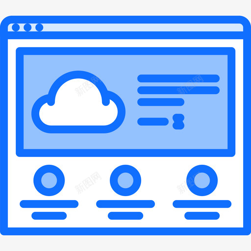 云计算云技术34蓝色图标svg_新图网 https://ixintu.com 云计算 技术 蓝色
