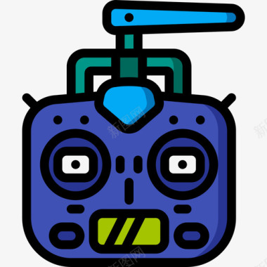 遥控器无人机技术9线性颜色图标图标
