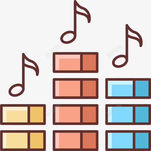 统计学音乐104线性颜色图标svg_新图网 https://ixintu.com 线性 统计学 音乐 颜色