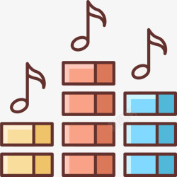 统计学统计学音乐104线性颜色图标高清图片