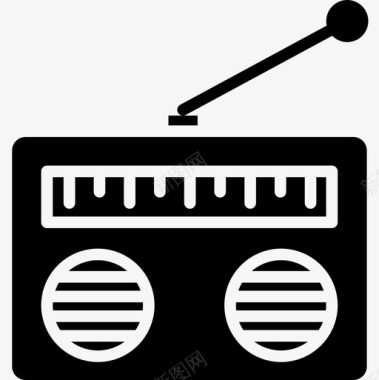 收音机音乐113字形图标图标
