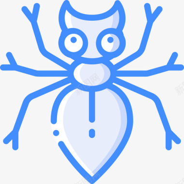 蚂蚁虫子和昆虫蓝色图标图标