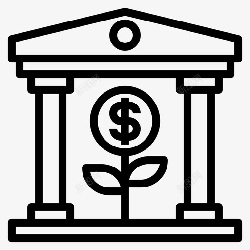 银行银行和金融37线性图标svg_新图网 https://ixintu.com 线性 金融 银行