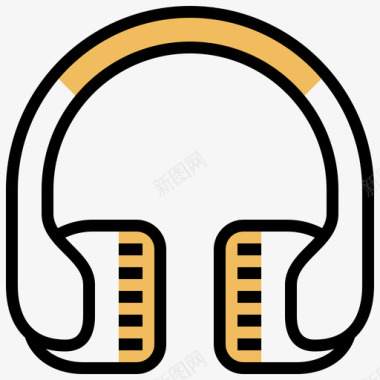 耳机嘻哈37黄影图标图标