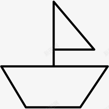 船帆船夏季2px线图标图标