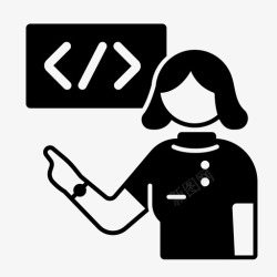 软件开发工程师软件工程师女性自由职业者图标高清图片