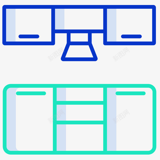 厨房家具装饰3轮廓颜色图标svg_新图网 https://ixintu.com 厨房 家具 装饰 轮廓 颜色