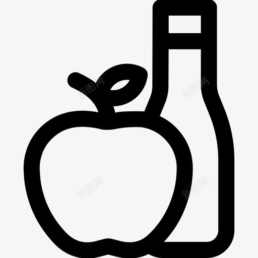 苹果醋水果健康图标svg_新图网 https://ixintu.com 健康 健康食品 水果 素食 苹果醋