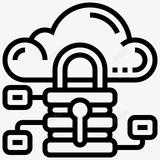 存储访问备份图标svg_新图网 https://ixintu.com cloudserviceline1 备份 存储 安全 数据 访问