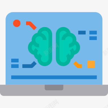 人工智能教育214扁平图标图标