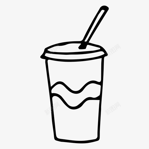 饮料杯子素描图标svg_新图网 https://ixintu.com 杯子 素描 饮料 黑白饮料