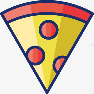 披萨食品饮料7线性颜色图标图标