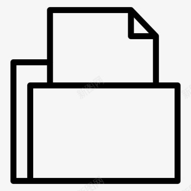 文件夹信纸63线性图标图标