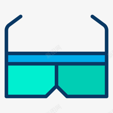 3d眼镜游戏64线性颜色图标图标
