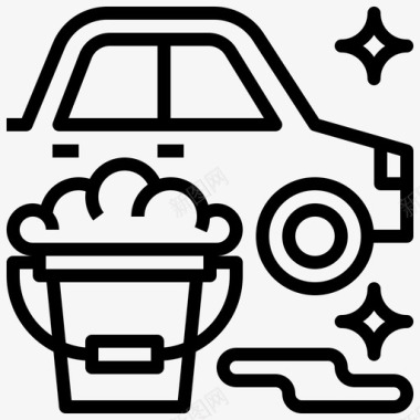汽车服务洗车8直线图标图标