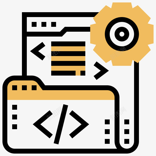 编程编程73黄影图标svg_新图网 https://ixintu.com 编程 黄影