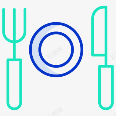 餐厅旅游259线性颜色图标图标