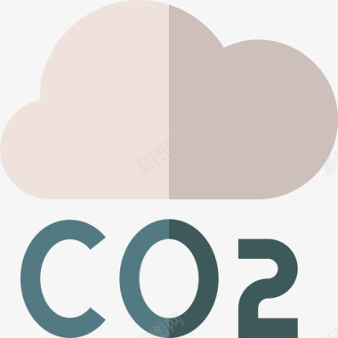 二氧化碳气候变化9平坦图标图标