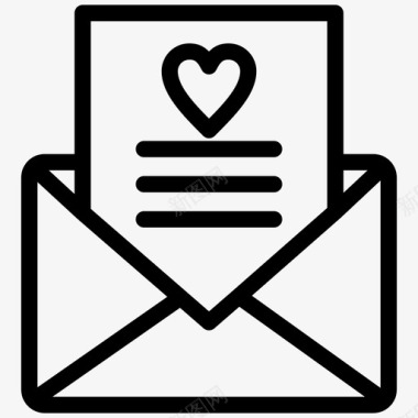 邮件信封心形图标图标