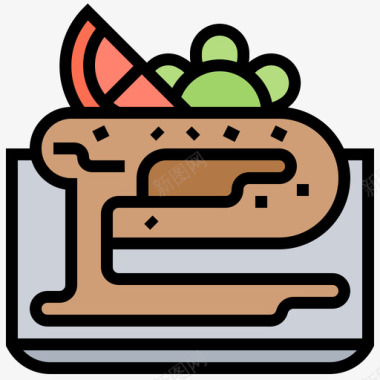 猪排烧烤和烧烤派对3原色图标图标