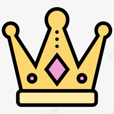 皇冠嘻哈36线性颜色图标图标