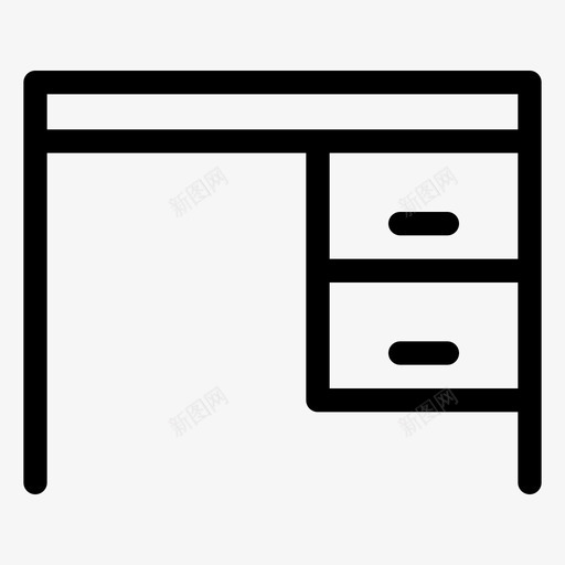桌子商务学习图标svg_新图网 https://ixintu.com 办公室 商务 图标 学习 家具 工作 桌子 设置