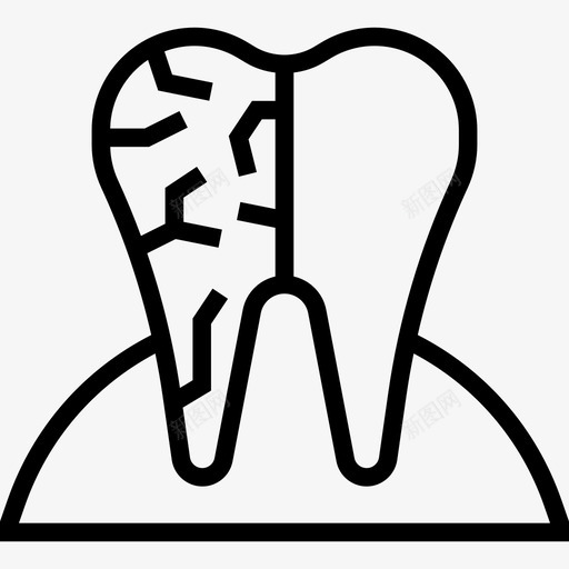 腐烂牙齿23线状图标svg_新图网 https://ixintu.com 牙齿23 线状 腐烂