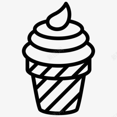 冰淇淋筒饮料快餐图标图标
