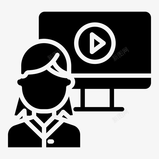 视频播放器用户14字形图标svg_新图网 https://ixintu.com 字形 播放器 用户 视频