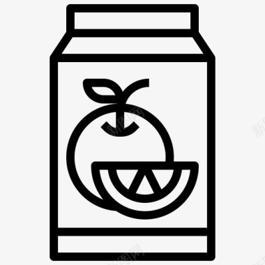 果汁盒饮料36线性图标图标