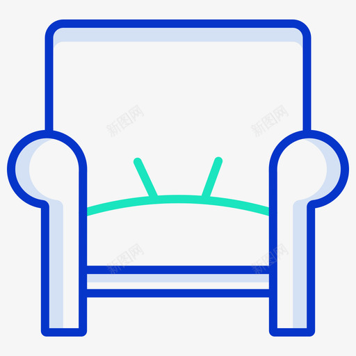 扶手椅家具装饰3轮廓颜色图标svg_新图网 https://ixintu.com 家具装饰3 扶手椅 轮廓颜色