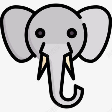 大象自然121线性颜色图标图标