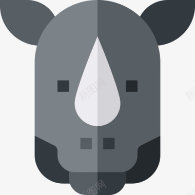 犀牛动物48扁平图标图标