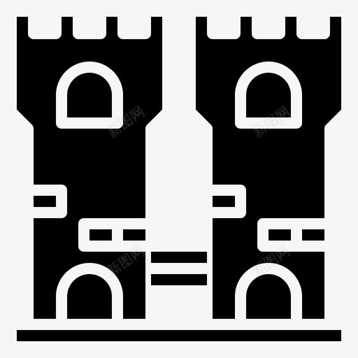 城堡建筑集合3填充图标svg_新图网 https://ixintu.com 城堡 填充 建筑集合3